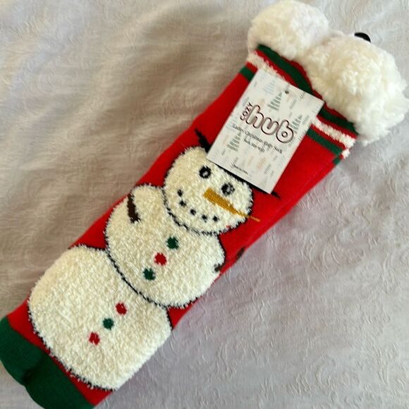Cozy Hub Christmas Collection Holiday Snowman Slipper Socks Women’s Size 9-11 - Picture 1 of 7
